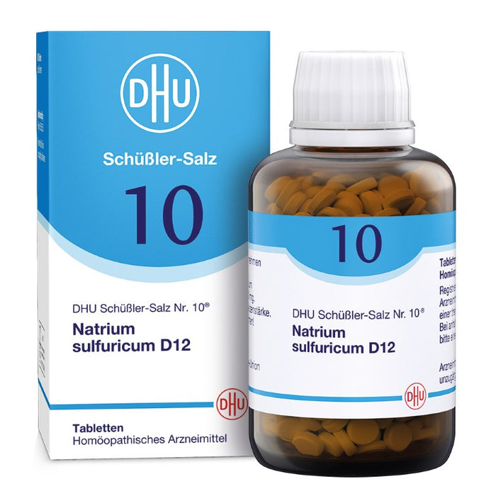 DHU Schüßler-Salz Nr. 10 Natrium sulfuricum D12 – Das Mineralsalz der inneren Reinigung – das Original – umweltfreundlich im Arzneiglas, 900 St. Tabletten