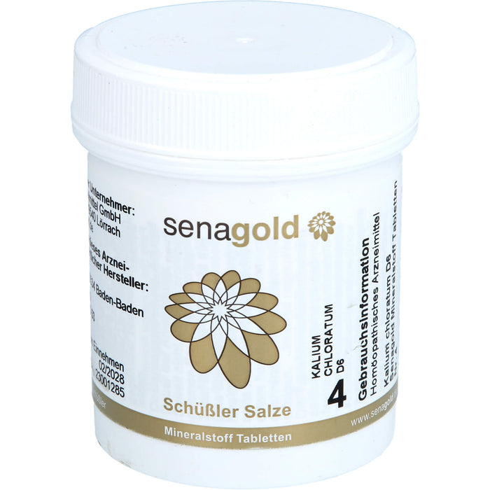 Senagold Schüßler Salze Nr. 4 Kalium chloratum D6 Tabletten, 400 pc Tablettes