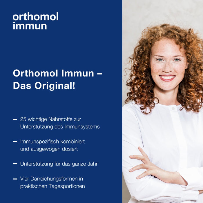 Orthomol Immun - Mikronährstoffe zur Unterstützung des Immunsystems - Nahrungsergänzung mit Vitamin C, Vitamin D und Zink - Granulat, 15 pcs. Daily portions