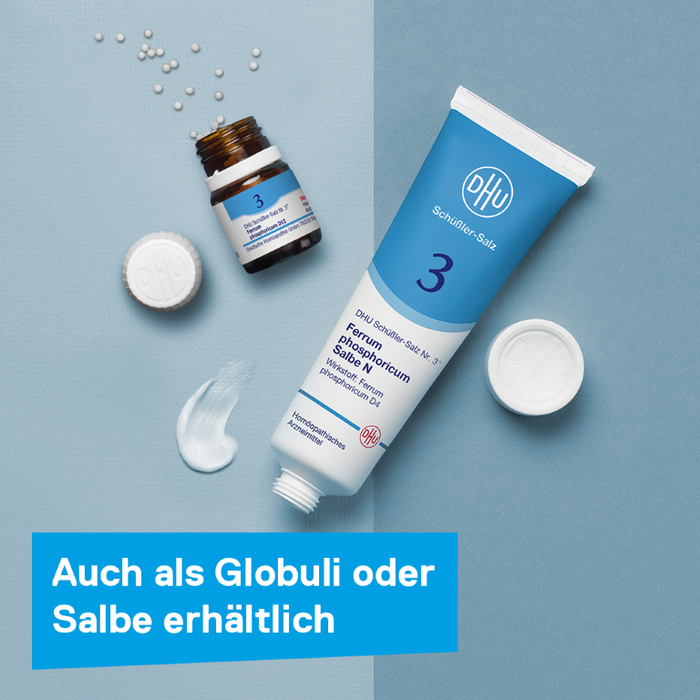 DHU Schüßler-Salz Nr. 3 Ferrum phosphoricum D12 – Das Mineralsalz des Immunsystems – das Original – umweltfreundlich im Arzneiglas, 200 pc Tablettes