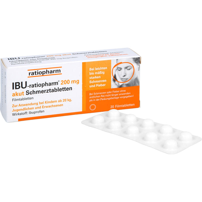 Ibu-ratiopharm 200 akut Tabletten, 20 pc Tablettes