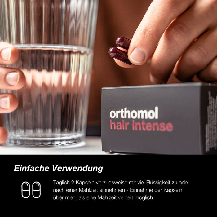 Orthomol Hair Intense - Mikronährstoffe für schönes Haar - mit Biotin, Kupfer und Zink - Kapseln, 60 pcs. Daily portions