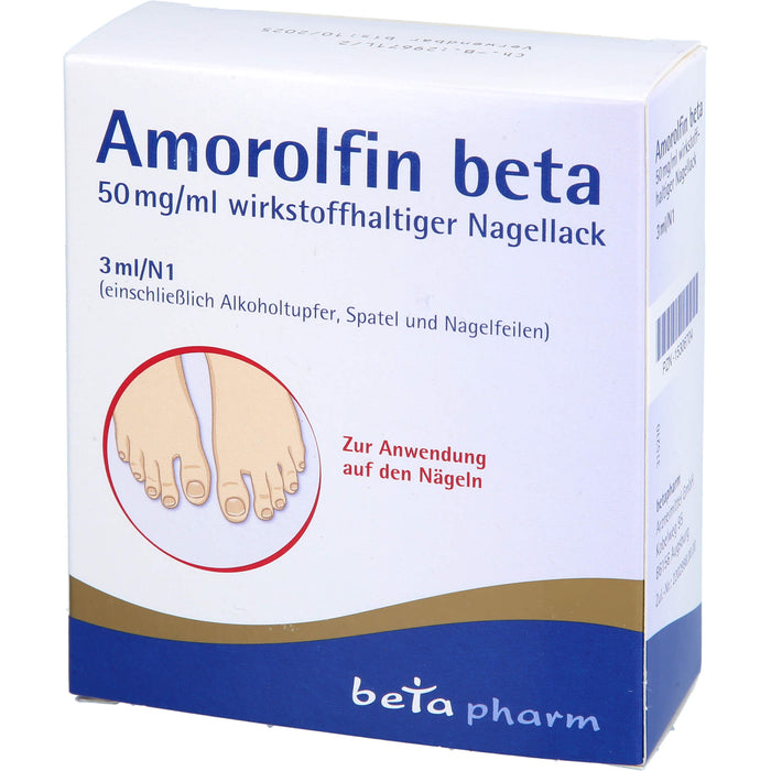 Amorolfin beta wirkstoffhaltiger Nagellack bei Nagelpilzinfektionen, 3 ml Nail varnish containing active ingredients